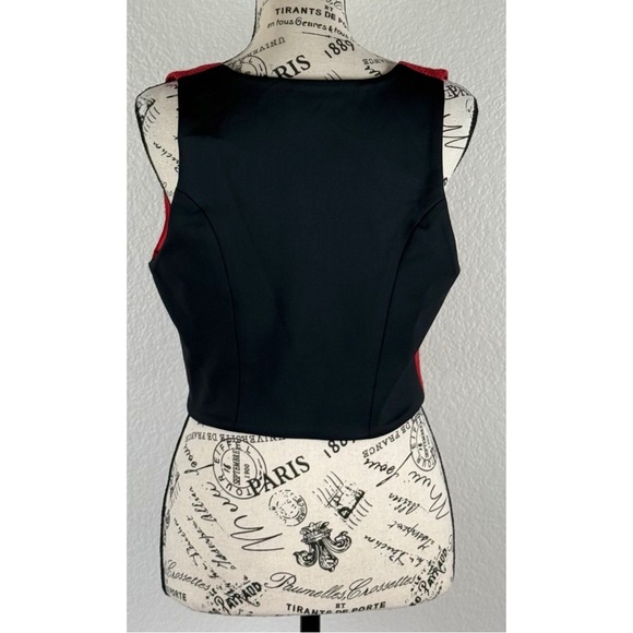 Bebe Vintage Y2K Women's Front Zip Red Vest Rodeo Western Coyote Ugly, size 10 - Picture 6 of 9